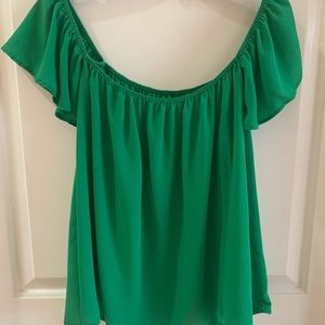 Green Off The Shoulder Shirt